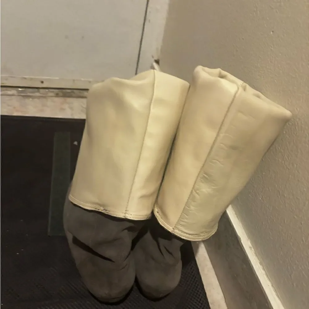 Candela Over The Knee Heel Boots gray wedge boot heels cute shoes